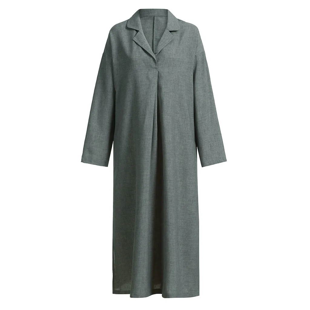 Женское платье большого размера с длинным рукавом крест Макси Полная длина