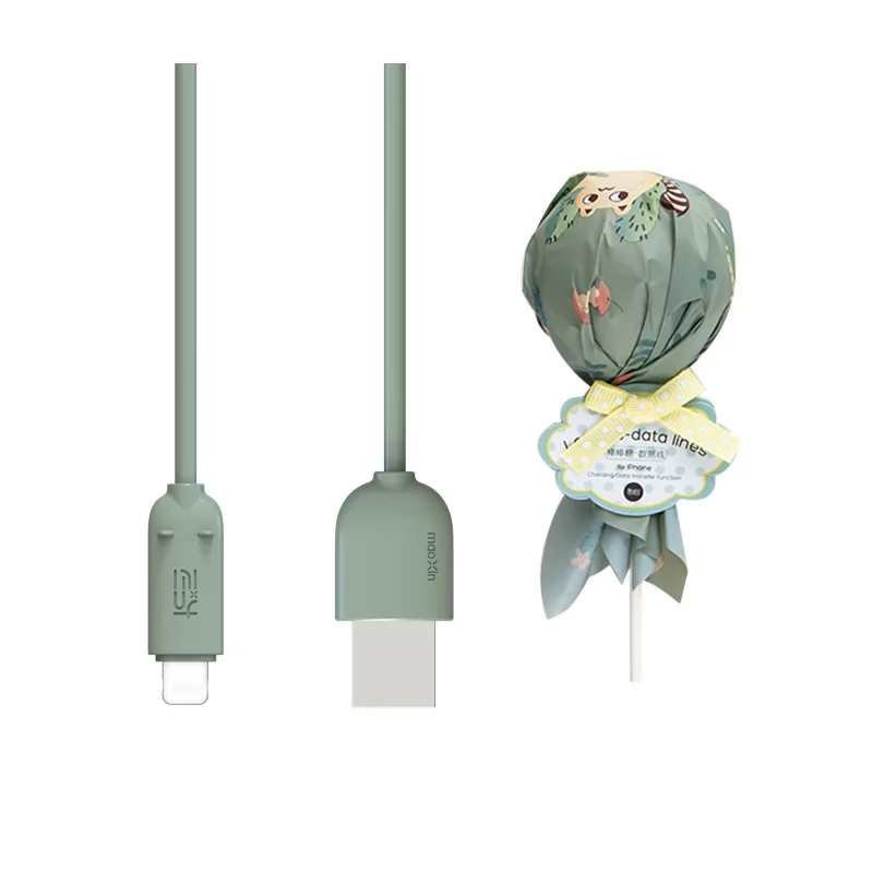 Maoxin usb кабель кабель для айфона кабель micro usb кабель usb type c провод для зарядки быстрая зарядка шнур для зарядки телефона милый кабель - Цвет: Green