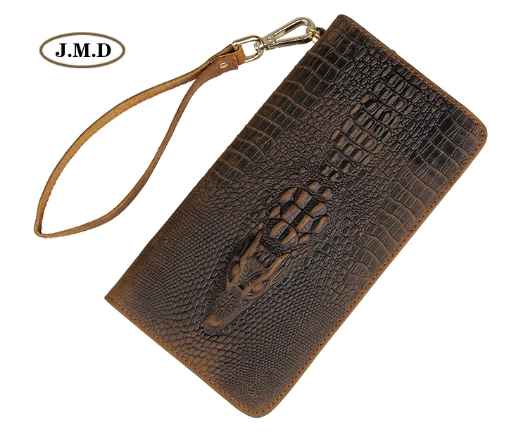 Длинный кошелек из настоящей кожи с крокодиловым узором, модный дизайн, новый стиль бизнес кардхолдер, сумка-портфель для мужчин 8068R.