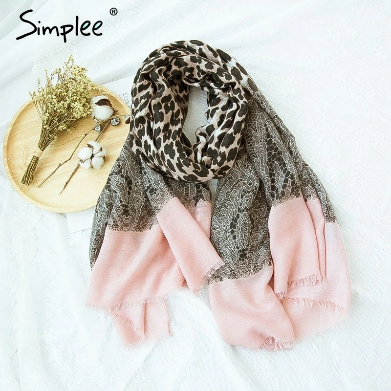 Женский леопардовый квадратный шарф Simplee зимняя женская роскошная брендовая