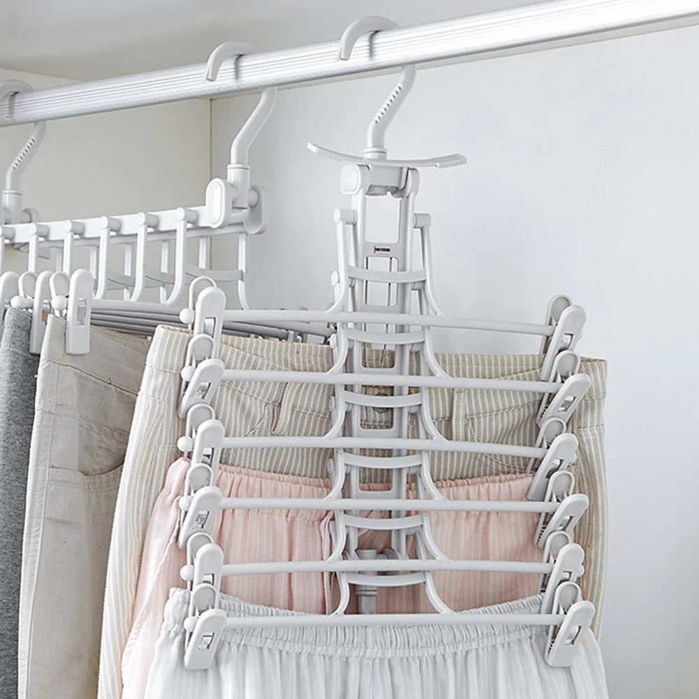 Clip Multi Layers Save Space Organizer Classify Pants Antislip Household Rack 360 Degree Rotating Clothes Hanger Foldable | Дом и сад