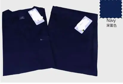 navy blue Медицинские мужские комплекты с коротким рукавом, Спецодежда для медсестер, Униформа, одежда для стоматологических клиник, для домашних животных, для больницы, комбинезоны, костюмы - Цвет: navy blue