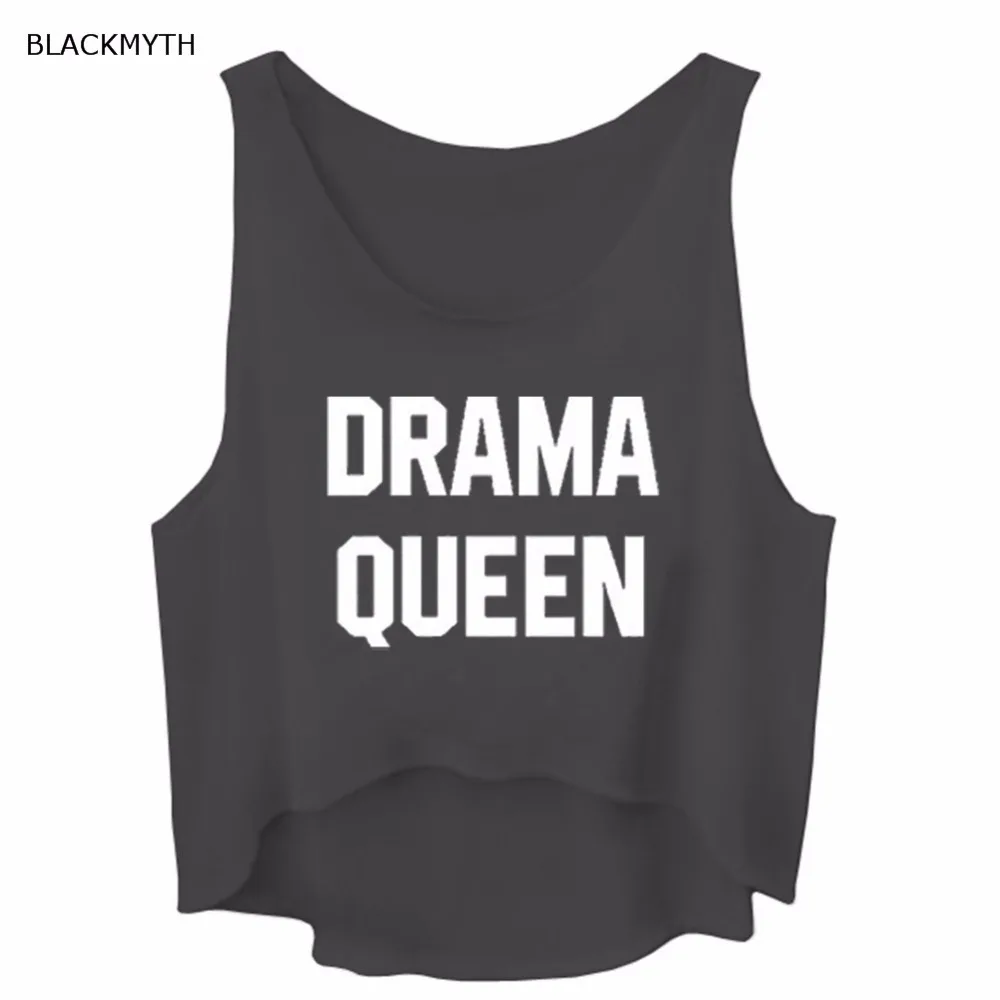 Blackmyth Фитнес белый Повседневное Для женщин Безрукавки для Drama Queen с буквенным