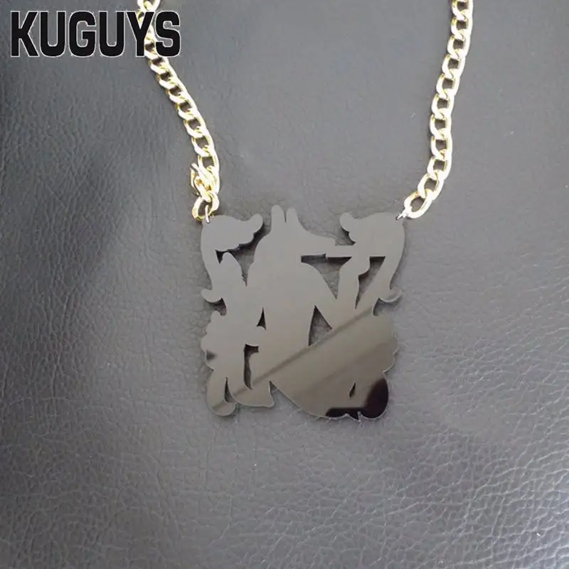 KUGUYS модные акриловые украшения золотой хип-хоп Рок большой кулон ожерелье свитер