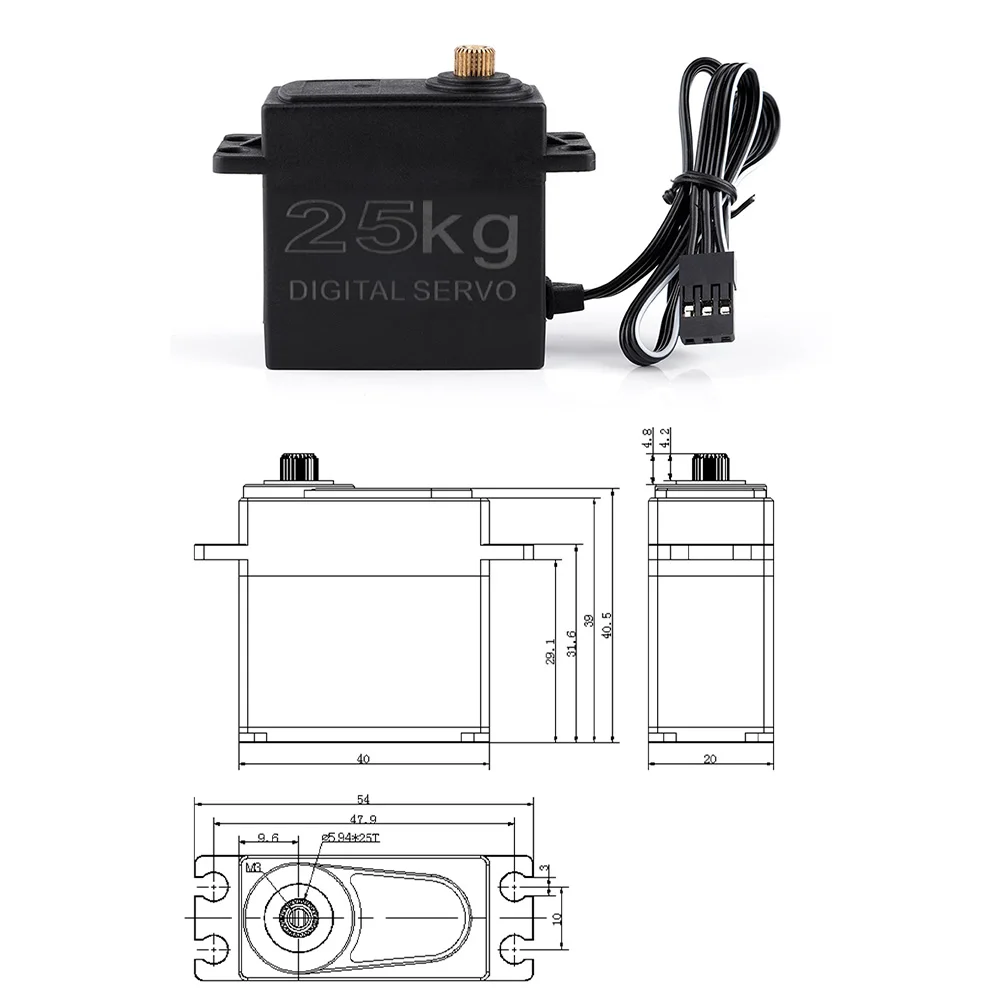 Двигатель GoolRC Combo Set 3650 4300KV RC Motor 60A Brushless ESC 25kg Servo w/ 25T Arm для радиоуправляемого