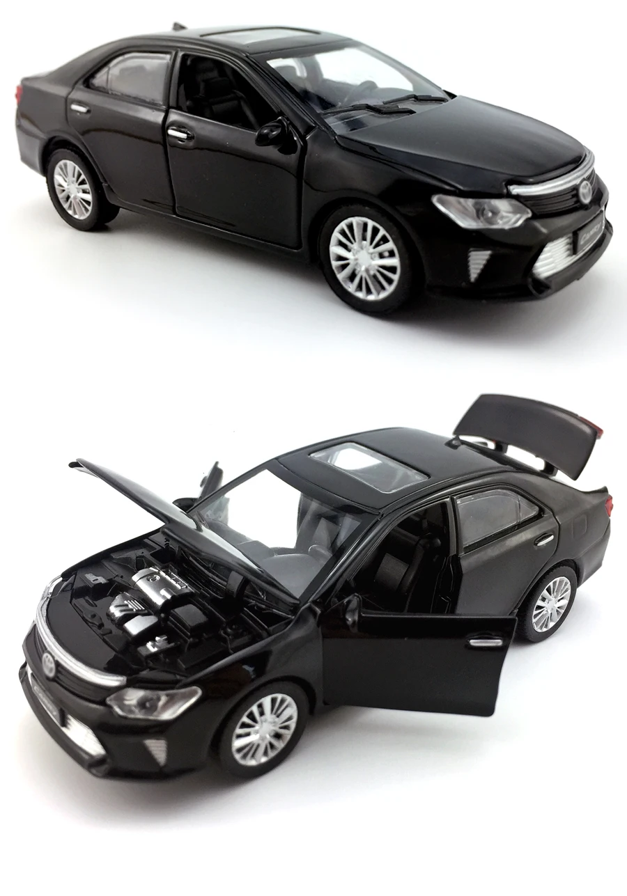 Литой автомобиль из сплава, 1:32 весы, модель автомобиля TOYOTA Camry, коллекционная игрушка, автомобиль со звуком и светильник