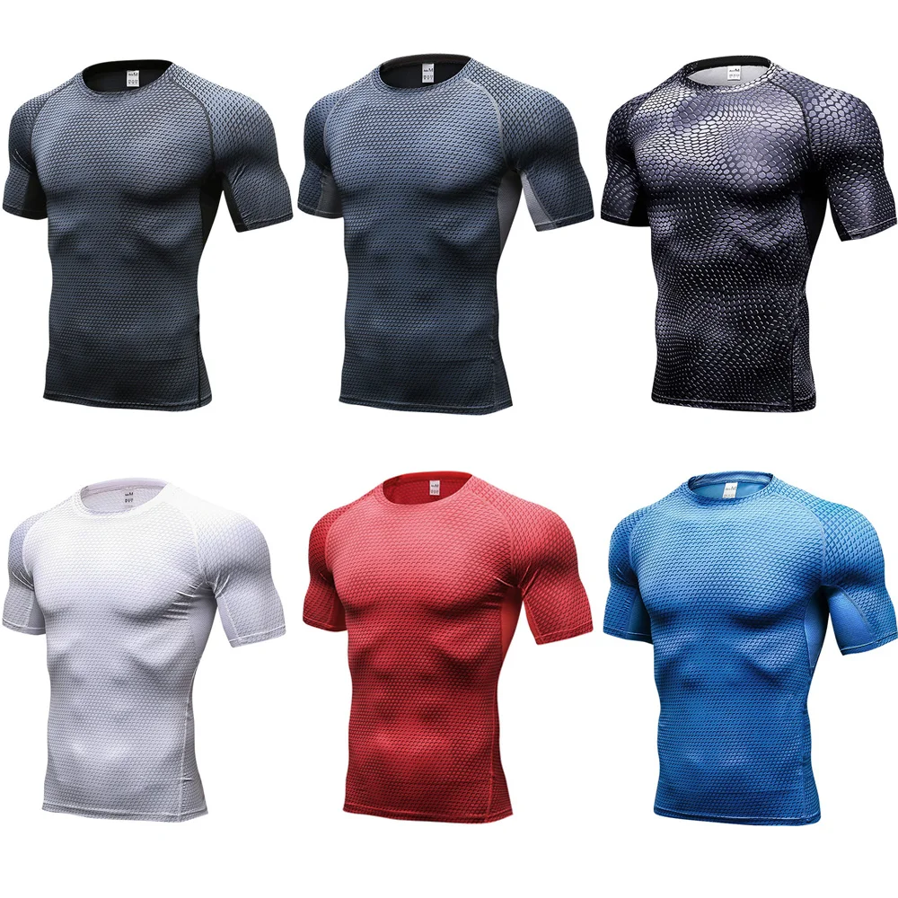 

Men’s Quick Dry Tight Elastic Short Sleeve T-Shirt Fitness Training Sports Tops SPSYL0055