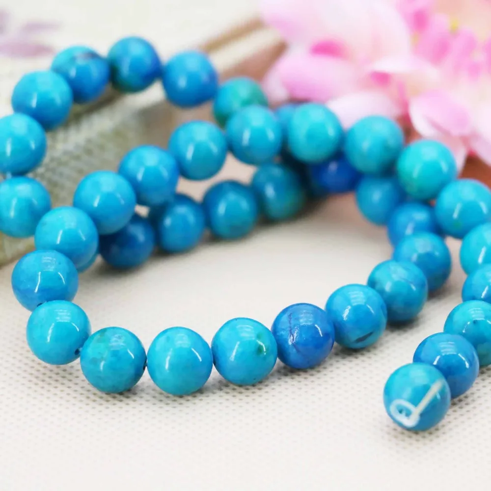 10 мм аксессуары синие натуральные Круглые разноцветные азуритовые бусины из