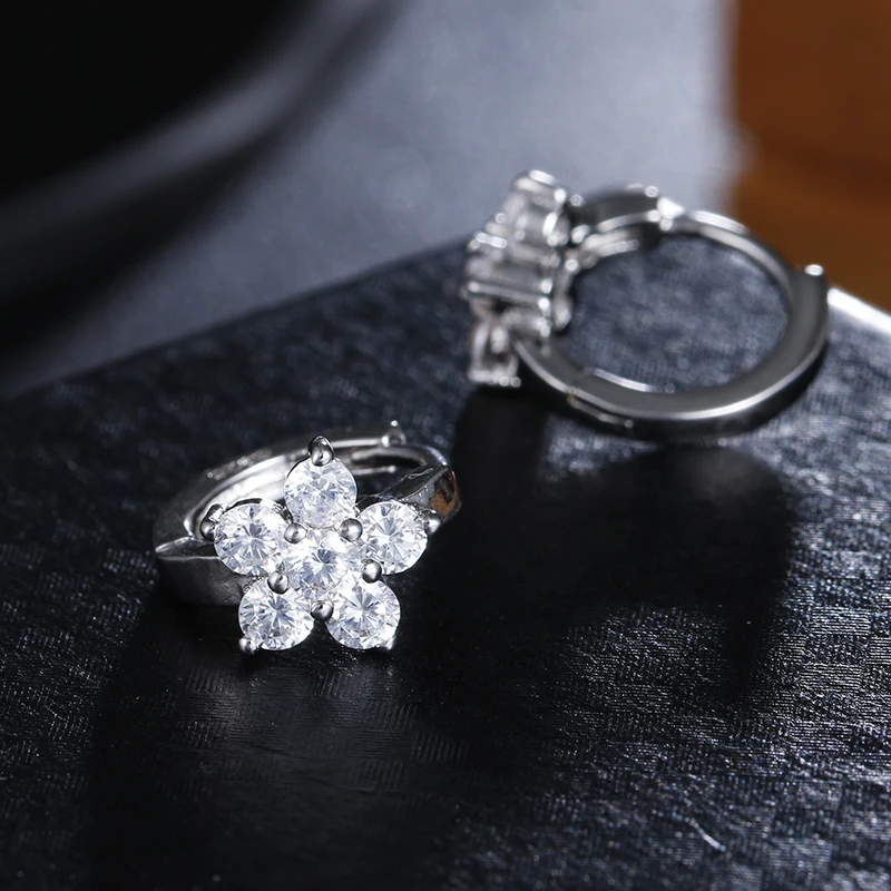 Женские серьги гвоздики из серебра 925 пробы с цирконом|earring jewelry|jewelry gift box wholesalejewelry