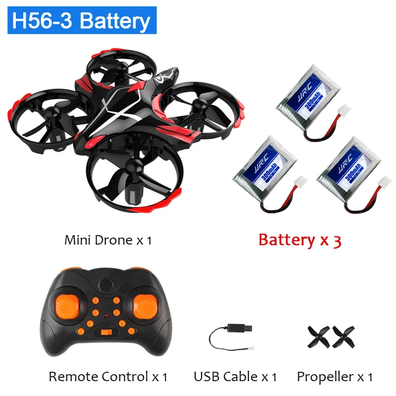 H56-Black-3 Battery JJRC H36 мини Drone Quadcopter 3D флип Безголовый режим один ключ возвращение вертолет дроны VS JJRC H8 Mini Дрон best игрушки для детей - Цвет: H56-Black-3 Battery