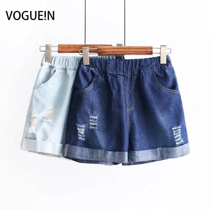 VOGUEIN новые женские эластичный пояс выдалбливают Джинсы Короткие штаны шорты