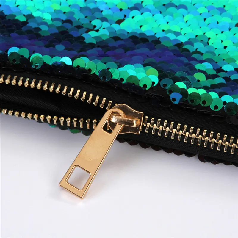 2018 Women Double Color Sequins Wallet Card Holder Purse Green Nylon #15 | Coin Purses