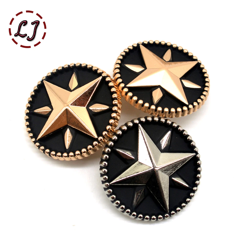 Высокое качество 10 шт./лот новые модные декоративные кнопки звезда металлическая