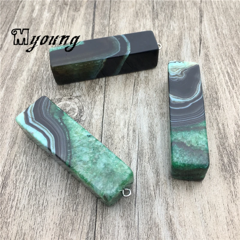 Подвески из агата Cuboid Banded полосатые Агаты подвески для самостоятельного