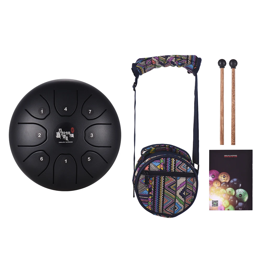 

5.5 Inch C Key Tongue Drum Mini 8-Tone Steel Hand Pan Drum Percussion Instrument with Drum Mallets Carry Bag