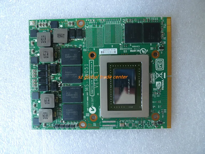 Видеокарта MS-1W051 MS1W051 1W051 GTX670M GTX 670M N13E-GS1-LP-A1 graphgic VER: 1 для MSI полностью