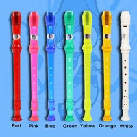 6 holes soprano flute with cleaning stick musical instrument for kids beginners plastics instrument recorder 7 colors flutes