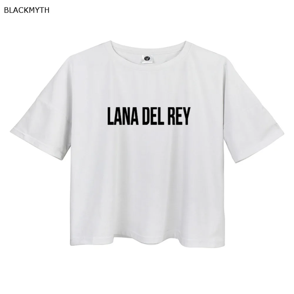 Футболка blackmyth Harajuku футболка Женская Повседневная Фитнес укороченный топ LANA DEL REY Топ свободная|t-shirt loose|casual