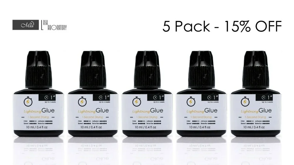 

[5 Set]10ml Mia Lightning Fusion Glue Adhesive Fast Setting Eyelash Extension