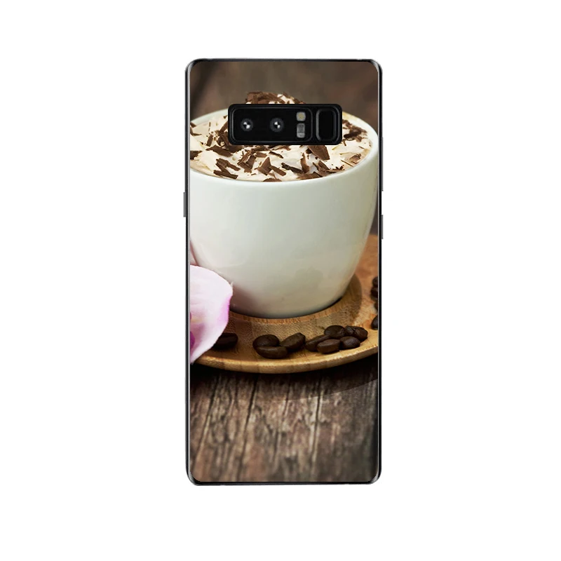 BAUQEE Coffee Soft PC+TPU Clear Phone For Samsung Note 8 Case Fundas Coque Cover iPhone 7 7Plus 6 6S SAMSUNG GALAXY |