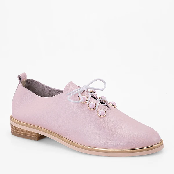 pink SOPHITINA/Классическая обувь на плоской подошве с круглым носком; цвет синий, розовый; модная женская обувь из мягкой коровьей кожи коллекция года; сезон осень; обувь на плоской подошве с заклепками и шнуровкой для отдыха и офиса; P72 - Цвет: pink