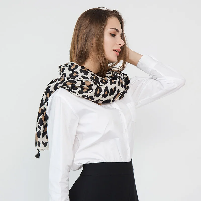 Новинка 2018 модные женские длинные шарфы леопардовая шаль с принтом Boho Lady мягкий