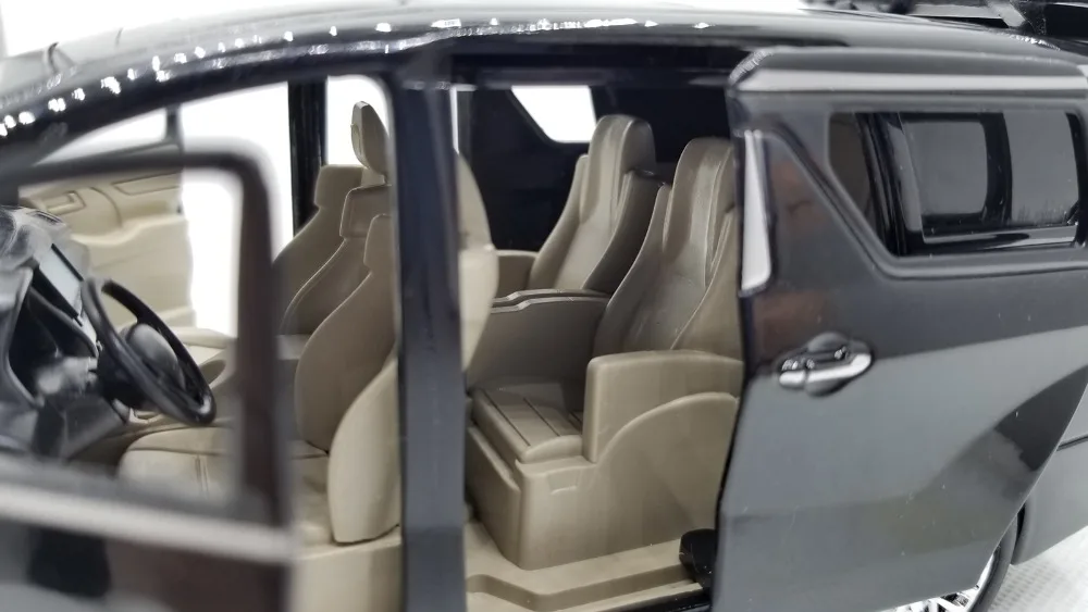 1:24 литая под давлением модель для Toyota Alphard VELLFIRE черный MPV откатная Музыка флэш-светильник сплав игрушка миниатюрная коллекция подарки