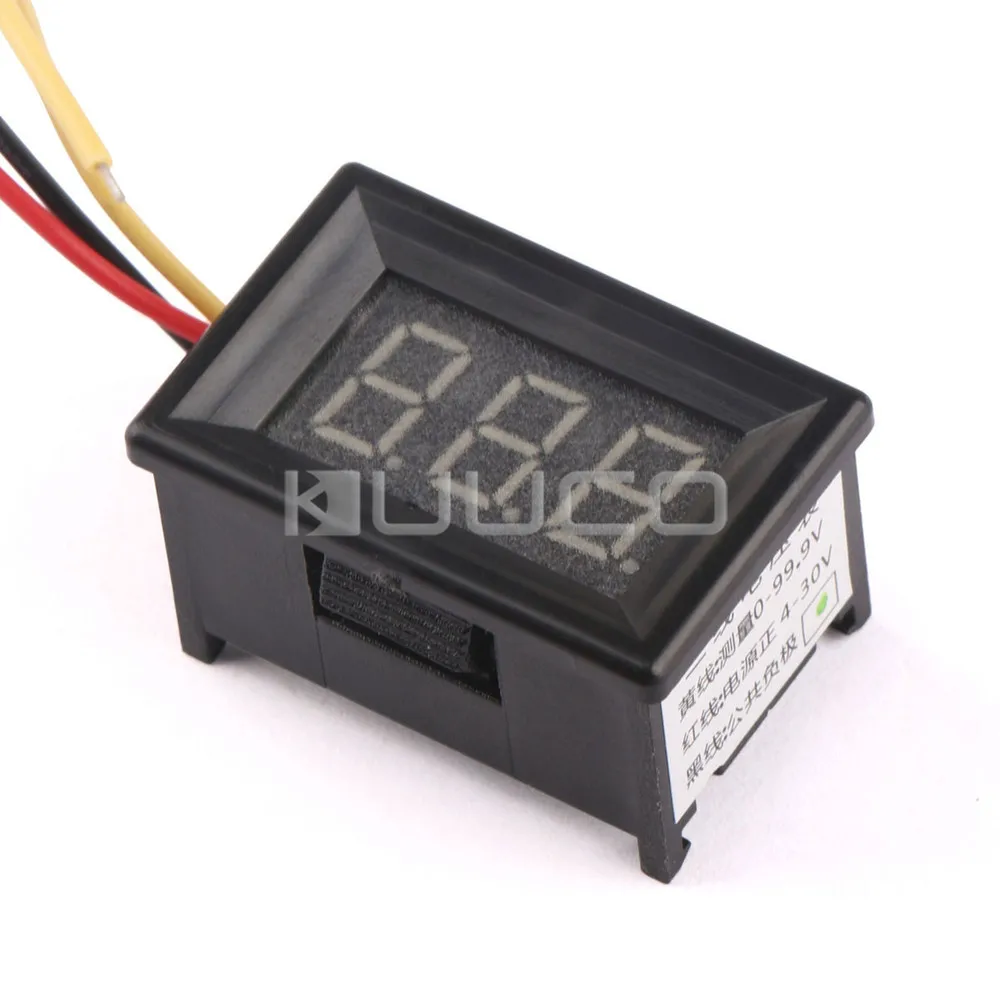 Маленький цифровой вольтметр постоянный ток 0 ~ 100 в зеленый светодиодный дисплей