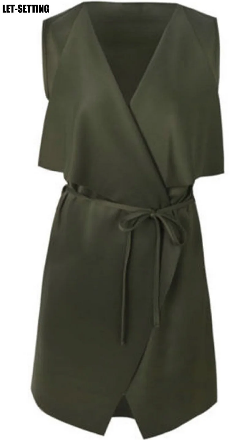 Новинка Модный летний женский облегающий Тренч без рукавов в европейском и