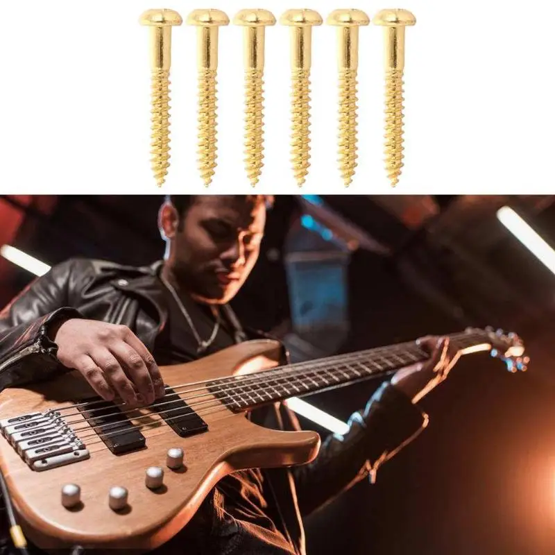 6pcs Electric Bass Guitar Bridge Saddles Tremolo System Tailpiece Mounting Fixed Screws Equipment Accessories | Спорт и развлечения