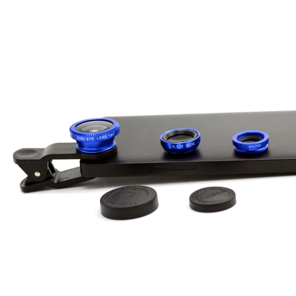 Универсальный 3 в 1 клип на рыбий глаз Широкий угол макросъемки Объективы для