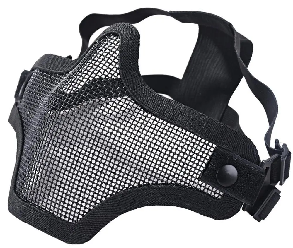 Тактическая страйкбольная маска стальная металлическая сетка нижняя половина