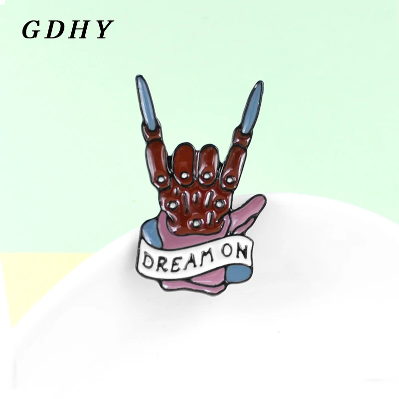 Брошь GDHY Dream on'зомби брошь с эмалью в виде кошмара Фредди Крюгера страшная