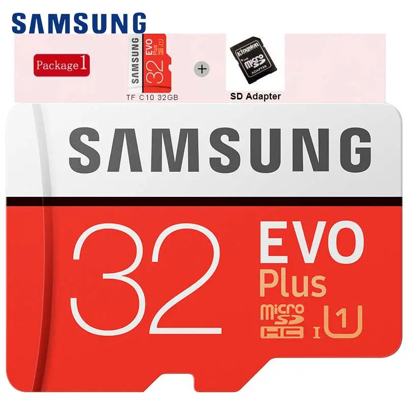 Карта памяти Samsung Micro SD карты памяти Evo+ плюс 32 ГБ Class10 водонепроницаемый tfflash memoria карты C10 SDHC/SDXCUHS-1 для смартфонов микро сд micro sd 32 ГБ - Емкость: MC32G Plus SD adapte