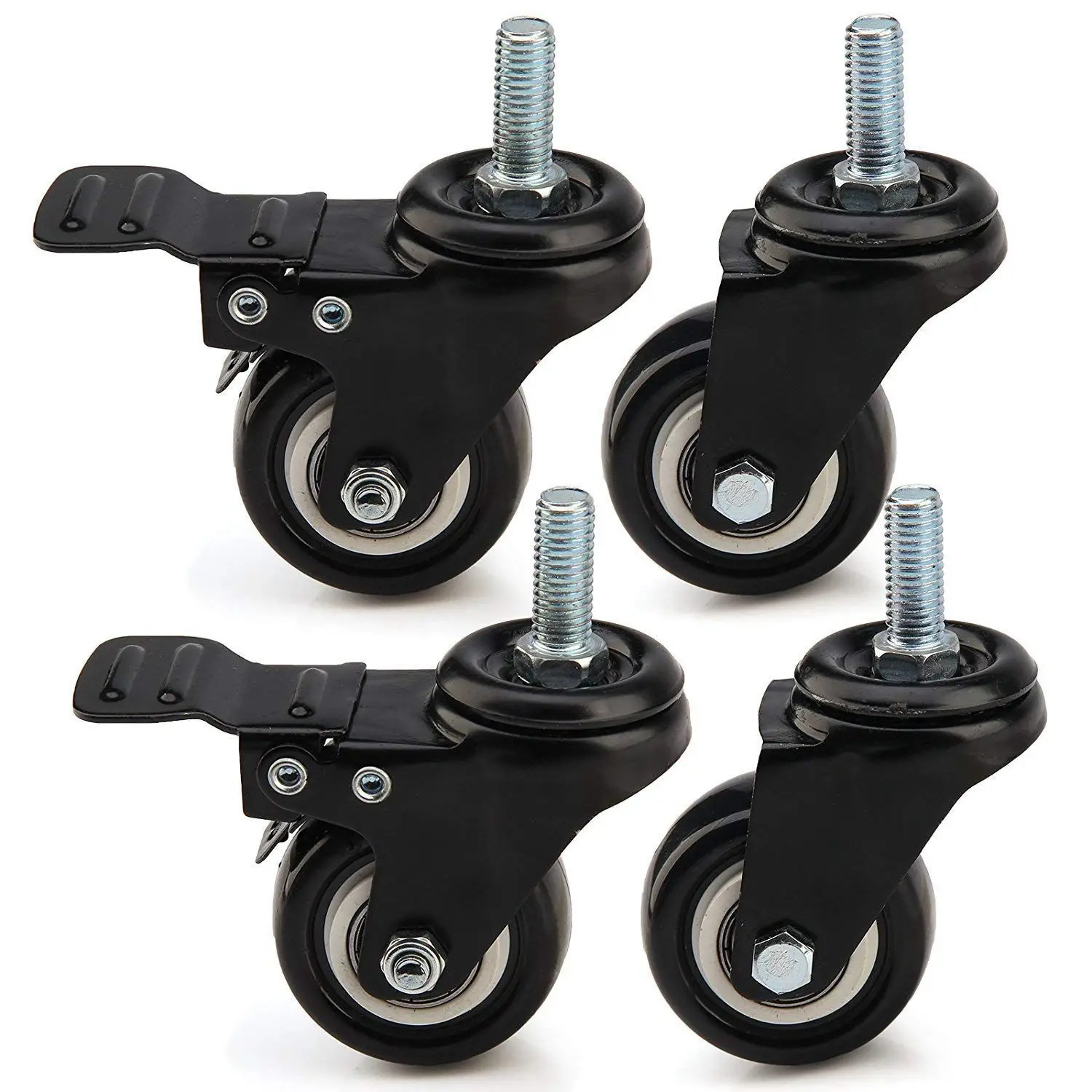 

4 x Hot Sale Heavy Duty 50mm PU Swivel Castor Wheels Trolley Furniture Caster