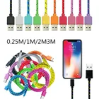 Кабель USB, нейлоновый, для iPhone Xs max, X, 8, 6, 7, 6s, 5