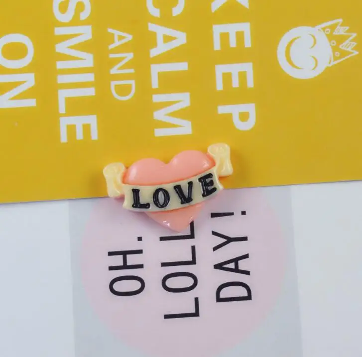 18 Kawaii Сердце Flatback смолы кабошон ремесло для DIY мобильного телефона чехол зажим волос украшения поставки украшение - Цвет: 18