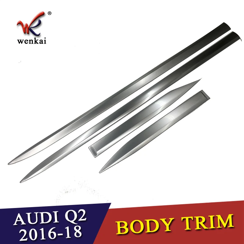 Автомобильный Стайлинг серебристый ABS 4 шт. блёстки для Audi Q2 2017 2018 хромированная