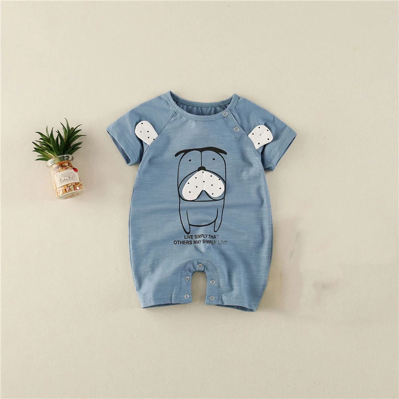 Одежда для детей с героями мультфильмов милый комбинезон короткими рукавами
