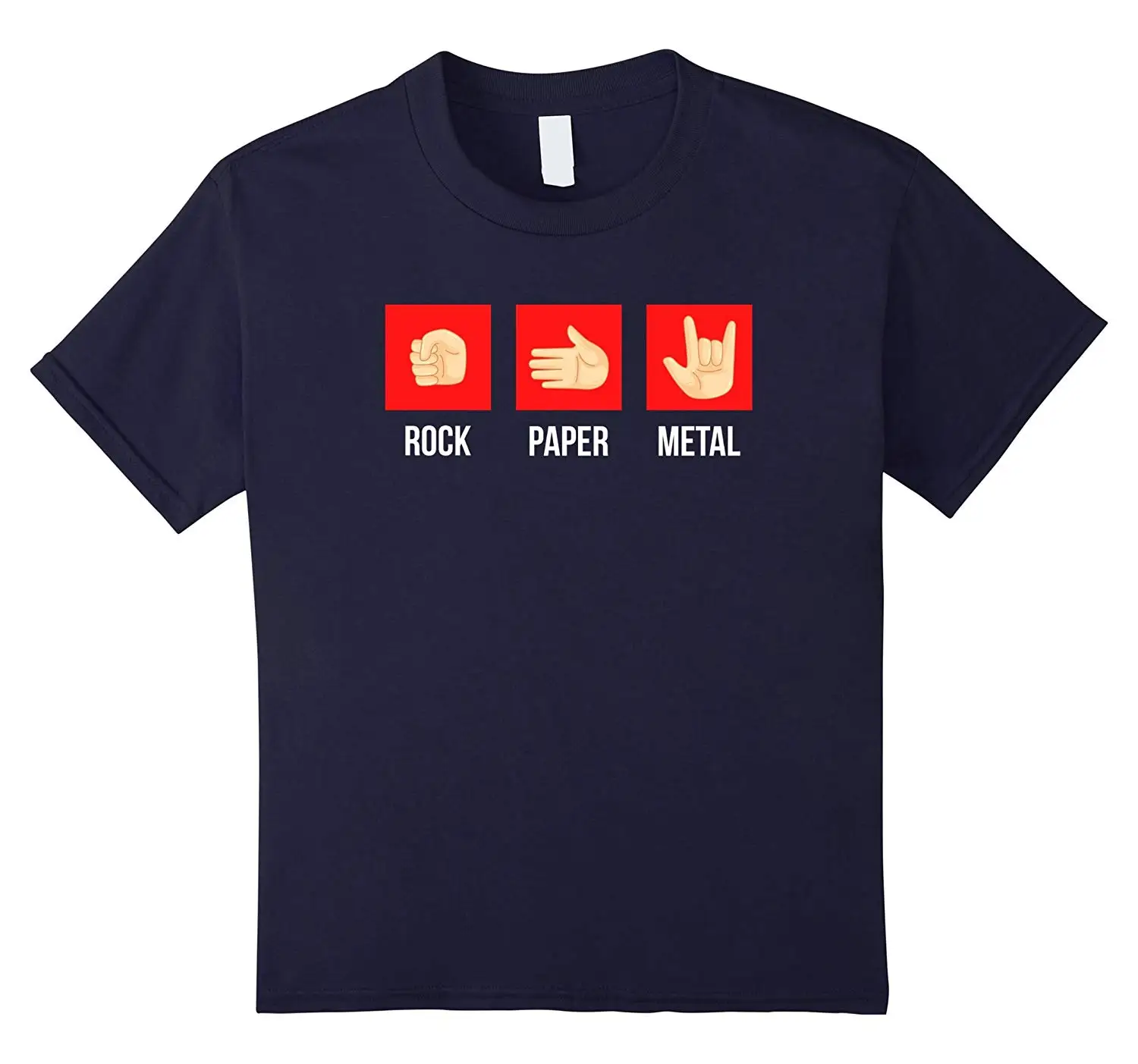 

Rock Paper Metal Funny Music Genre T Shirt Printed Men T-Shirt Short Sleeve Funny Tee Shirts Loose Clothes