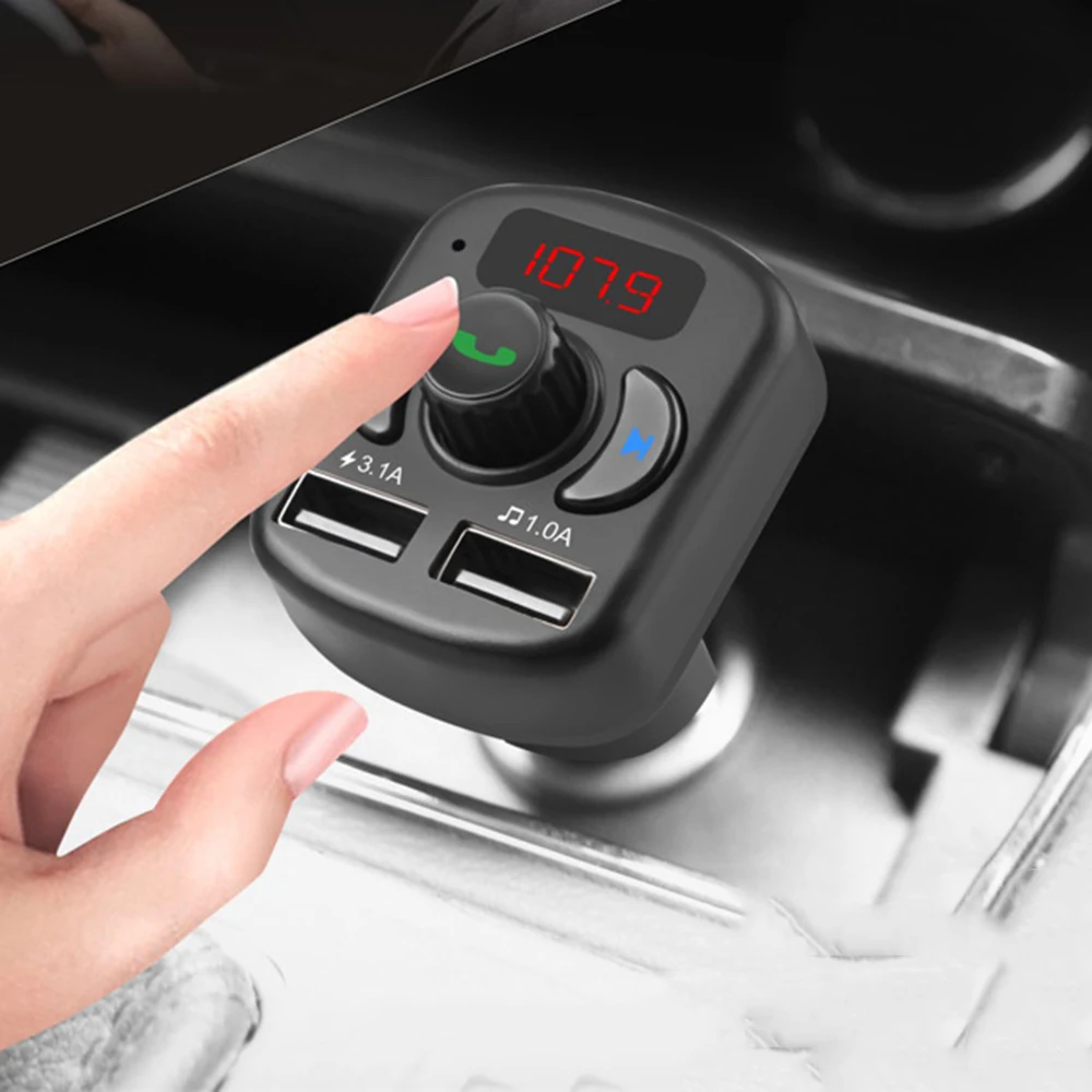 Автомобильный комплект fm передатчик 3.1A быстрое зарядное устройство USB Bluetooth 5 0
