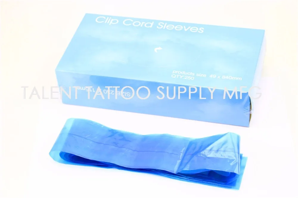 Совершенно новый 250 шт./кор. Премиум качество PE зажим шнур рукава для татуировки