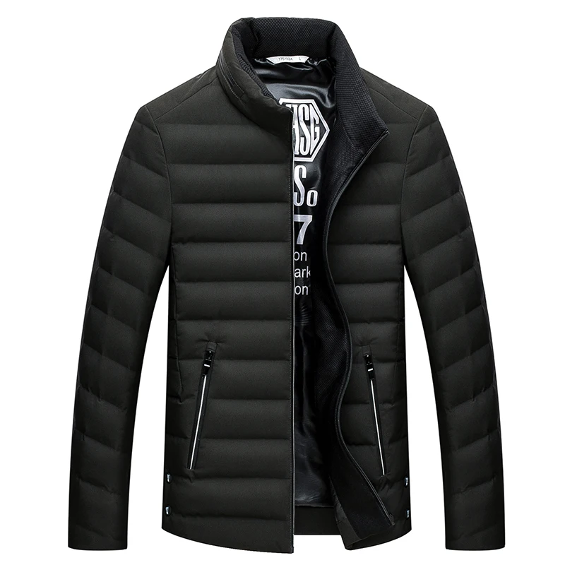 Брендовая зимняя мужская куртка плотная теплая однотонная хлопковая парка