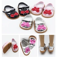 fashion pu dot bow knot shoes doll shoes for 18 american doll 43cm baby doll accessories kids girl gift dress up toys
