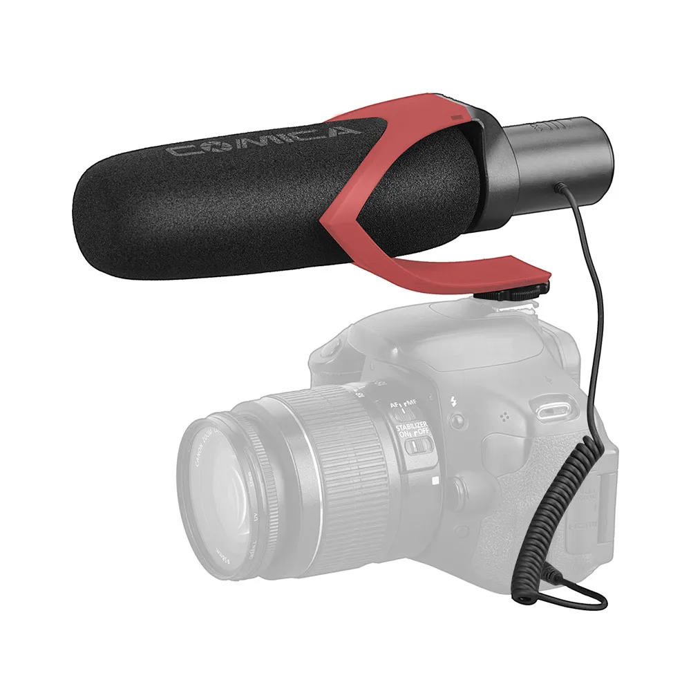 

CoMica суперкардиоидный направленный конденсаторный микрофон с ветер муфта 3,5 мм Интерфейс для Canon/Nikon/Sony DSLR Camcorde