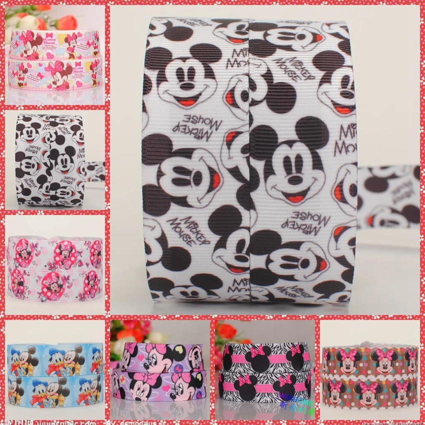 Новая милая лента с рисунками МЫШИ Микки 7/8 дюйма 22 мм мыши grosgrain бесплатная