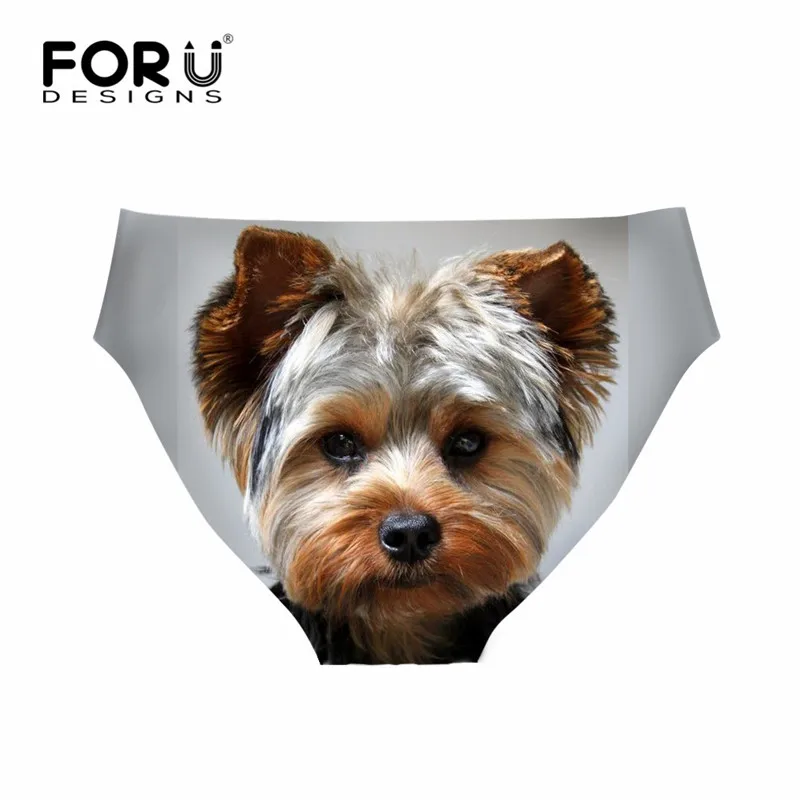 Бренд FORUDESIGNS дизайнерское женское Бесшовное нижнее белье Kawaii yerkшир Terrier узорные