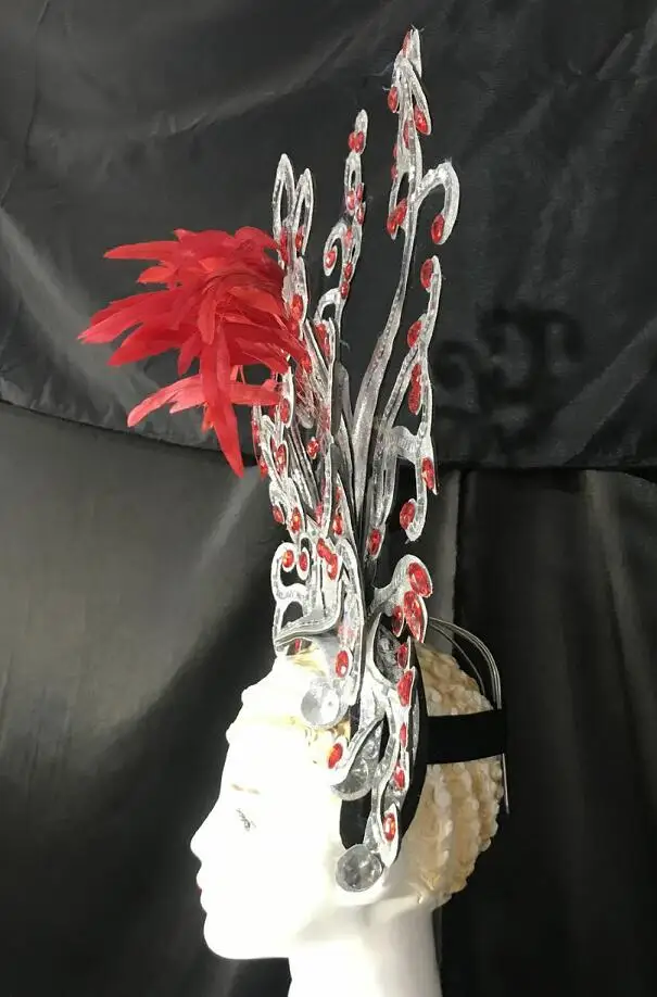 Латинские танец самба аксессуары Модный изысканный головной убор с перьями