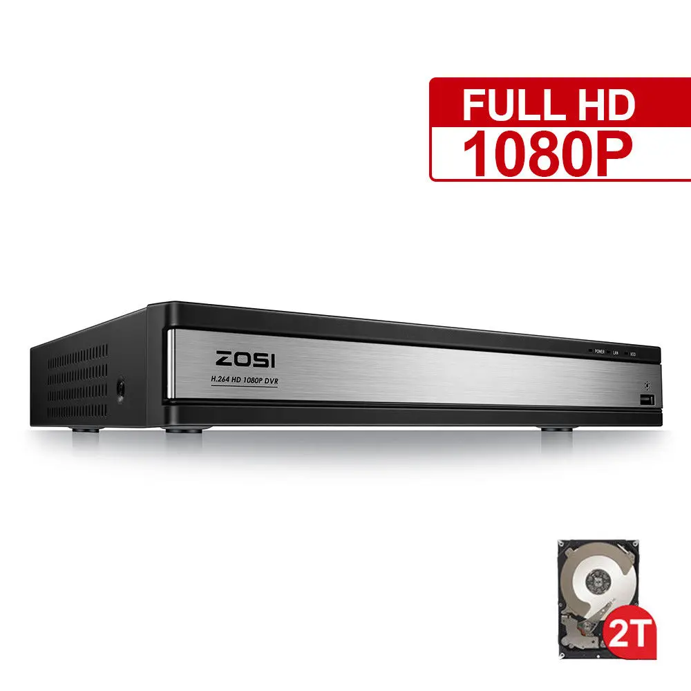 ZOSI HD 1080P 16CH DVR видео рекордер для наблюдения H.264 P2P DVR рекордер управление телефоном для камеры наблюдения система безопасности