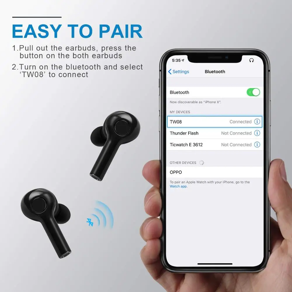 Беспроводные Bluetooth наушники JOINRUN TWS для Xiaomi Huawei мобильные стереонаушники спортивные с микрофоном